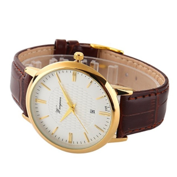 Men's Waterproof Leather Quartz Ultra Thin Watch - Picture 5 of 5